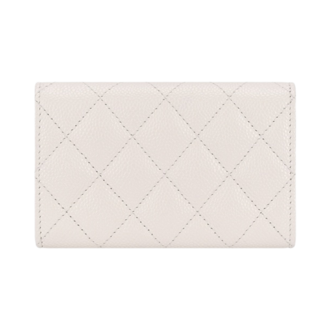 샤넬 플랩 카드 홀더 그레인드 카프스킨 & 골드 메탈 화이트(Chanel Flap Card Holder Grained Calfskin & Gold White) - 3