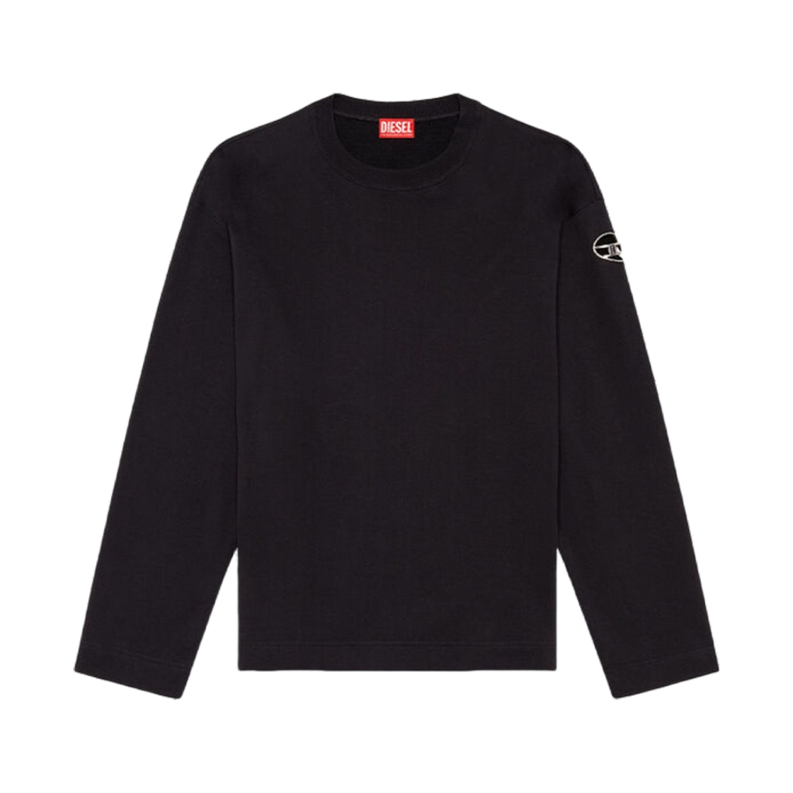 A098570IAJH-9XX Diesel Oversized Sweatshirt with Metallic Logo Black