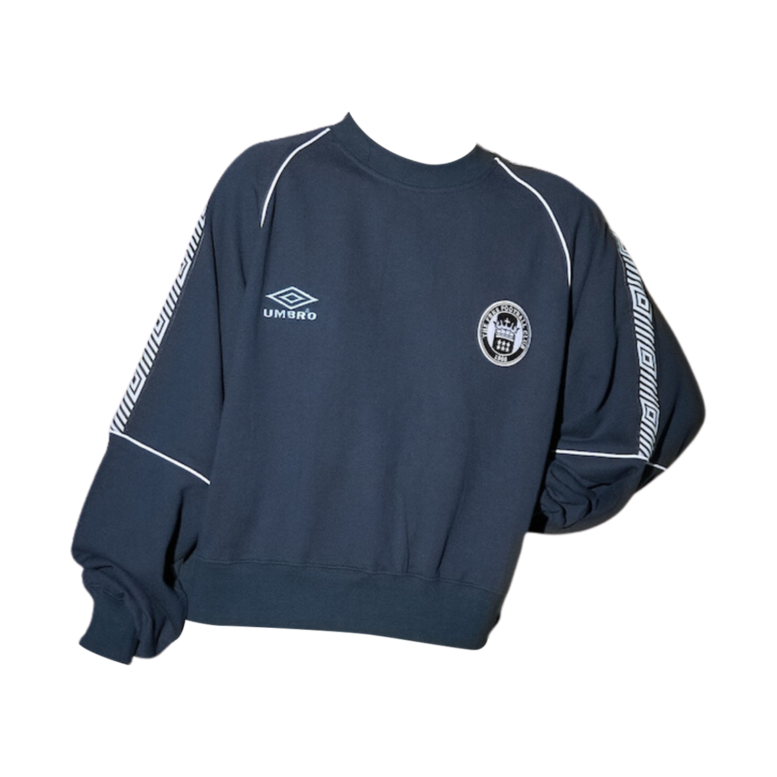 (W) 엄브로 x 프릭스 스토어 라인 로고 크루넥 스웨트셔츠 네이비((W) Umbro x Freak's Store Line Logo Crew Neck Sweatshirt Navy) - 1