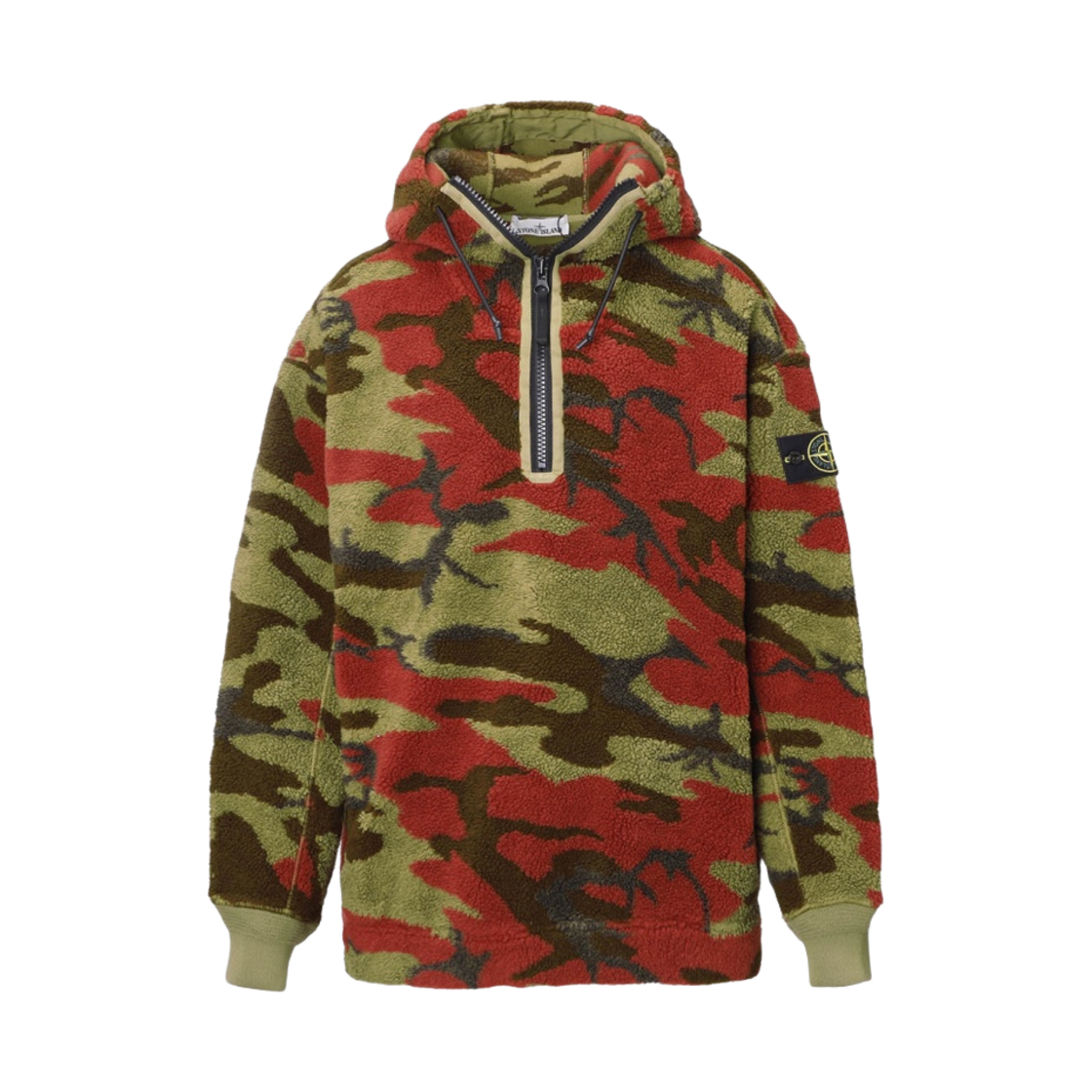 7715616E3-V0054 Stone Island 616E3 S.I. Heritage Camo Hooded Sweatshirt Military Green - 22FW