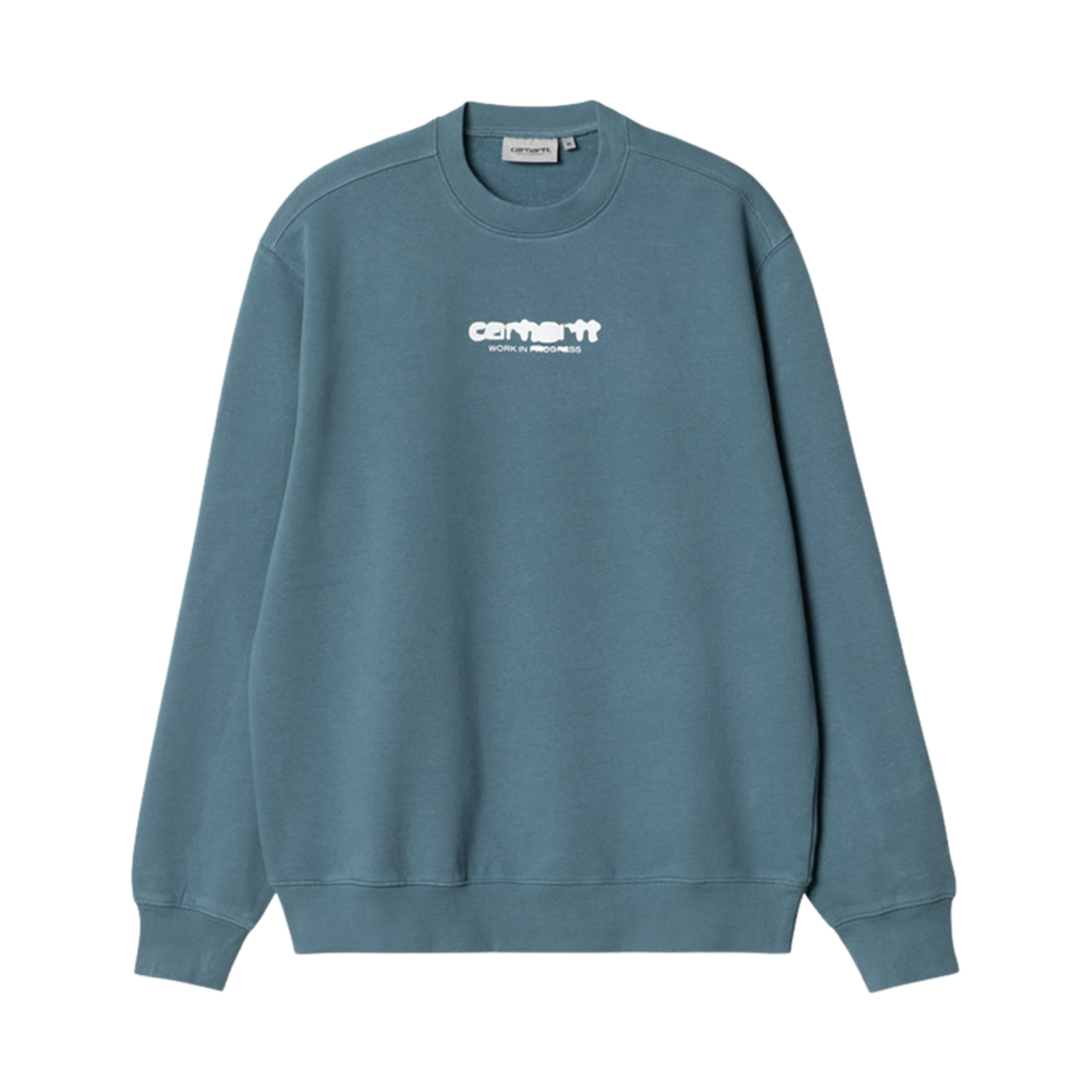 I032866-20E-06 Carhartt WIP Ink Bleed Sweatshirt Vancouver Blue White Stone Washed