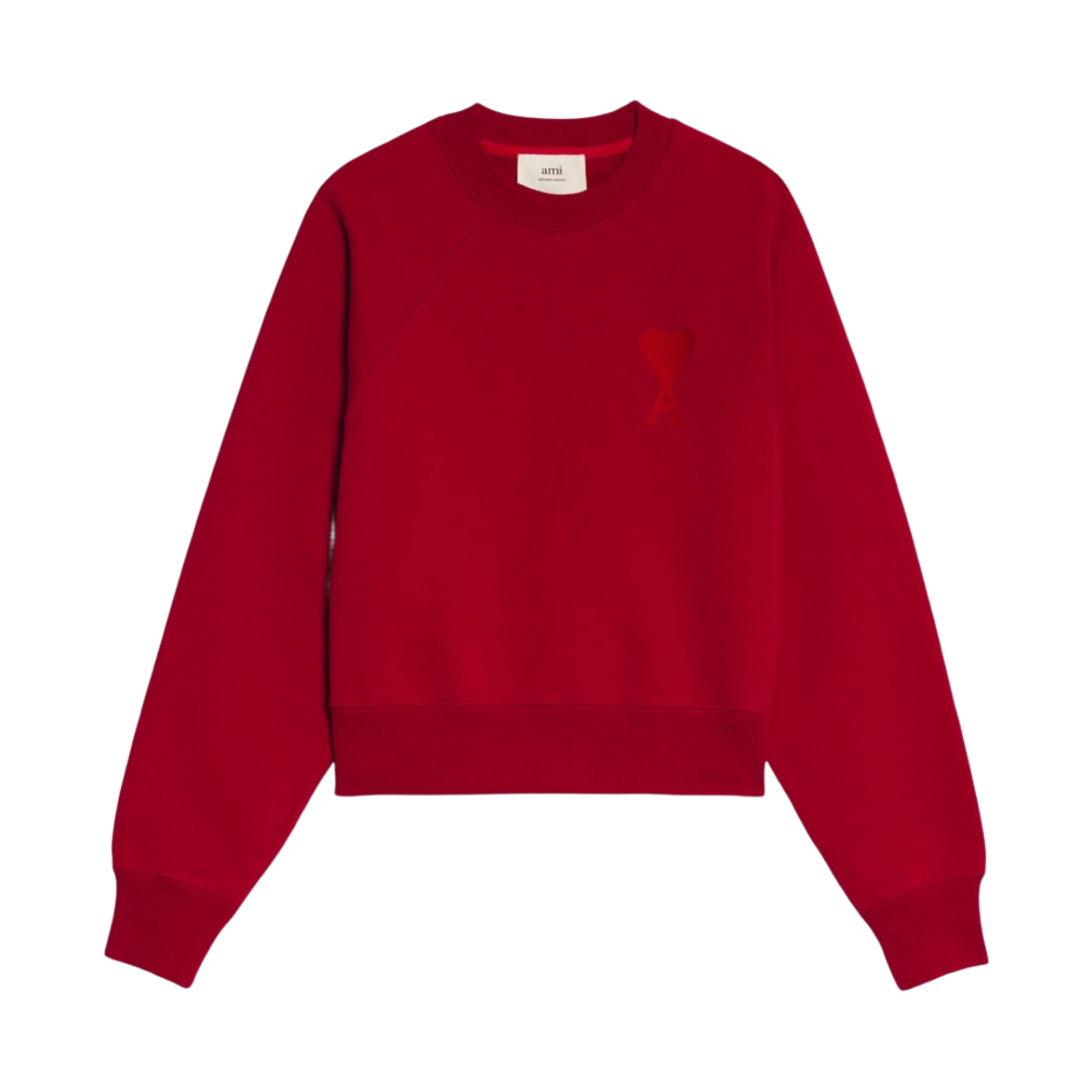 아미 톤온톤 하트 로고 스웨트셔츠 레드(AMI de Coeur Tone-On-Tone Sweatshirt Red) - 1