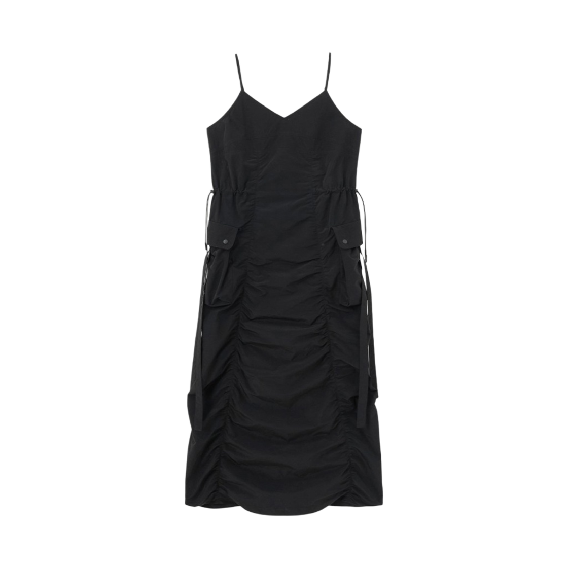 (W) 인사일런스 파라슈트 맥시 드레스 블랙((W) Insilence Parachute Maxi Dress Black)