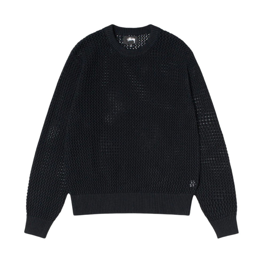 스투시 피그먼트 다이드 루즈 게이지 스웨터 솔리드 블랙(Stussy Pigment Dyed Loose Gauge Sweater Solid Black) - 1