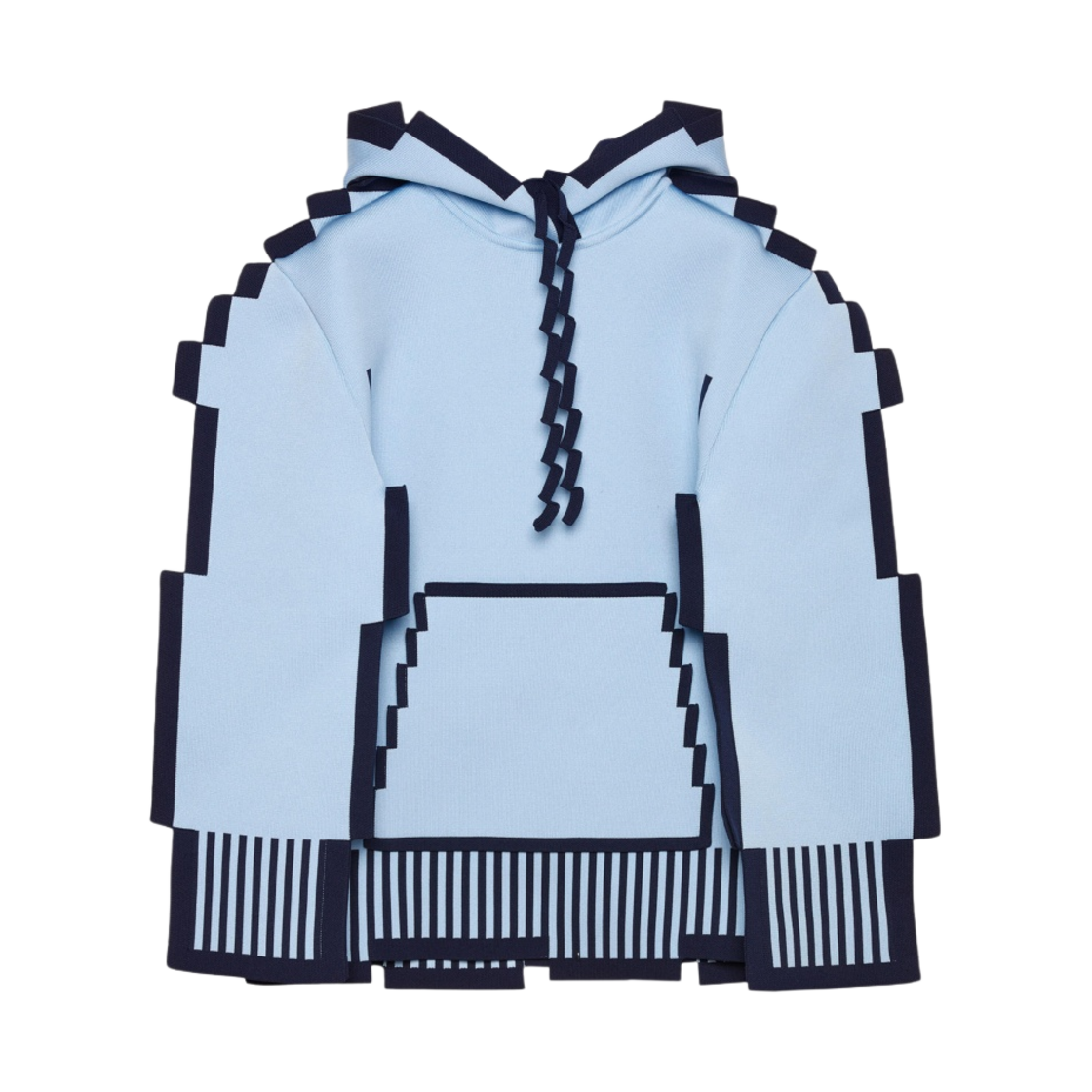 (W) 로에베 픽셀 테크니컬 니트 후드 라이트 블루