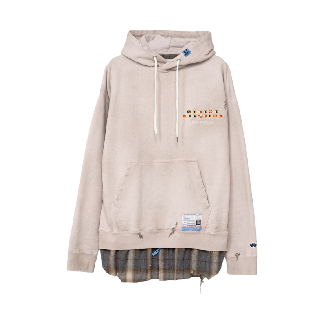 메종 미하라 야스히로 트리플 레이어드 후드 베이지(Maison Mihara Yasuhiro Triple Layered Hoodie Beige) - 1
