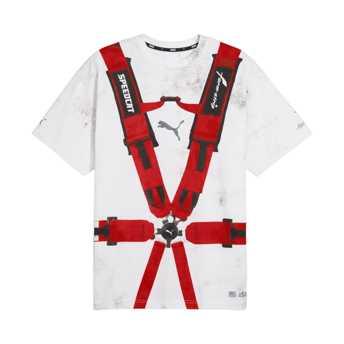 푸마 x 에이셉 라키 시트벨트 티셔츠 푸마 화이트 로쏘 코르사(Puma x A$AP Rocky Seatbelt T-Shirts Puma White Rosso Corsa)
