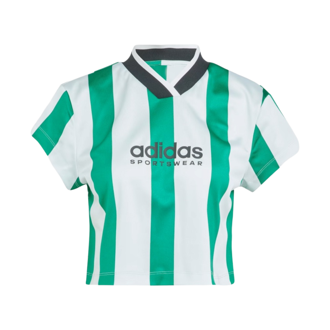 (W) 아디다스 티로 컬러블록 크롭 티셔츠 컬리지에이트 그린 화이트 - US 사이즈((W) Adidas Tiro Colorblock Crop T-Shirt Collegiate Green White - US Sizing) - 1