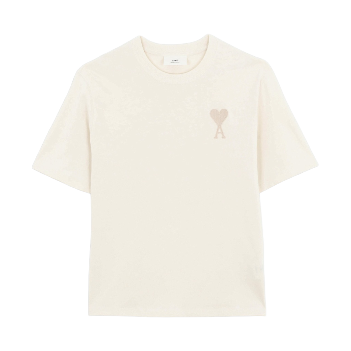 아미 톤온톤 하트 로고 티셔츠 오프 화이트