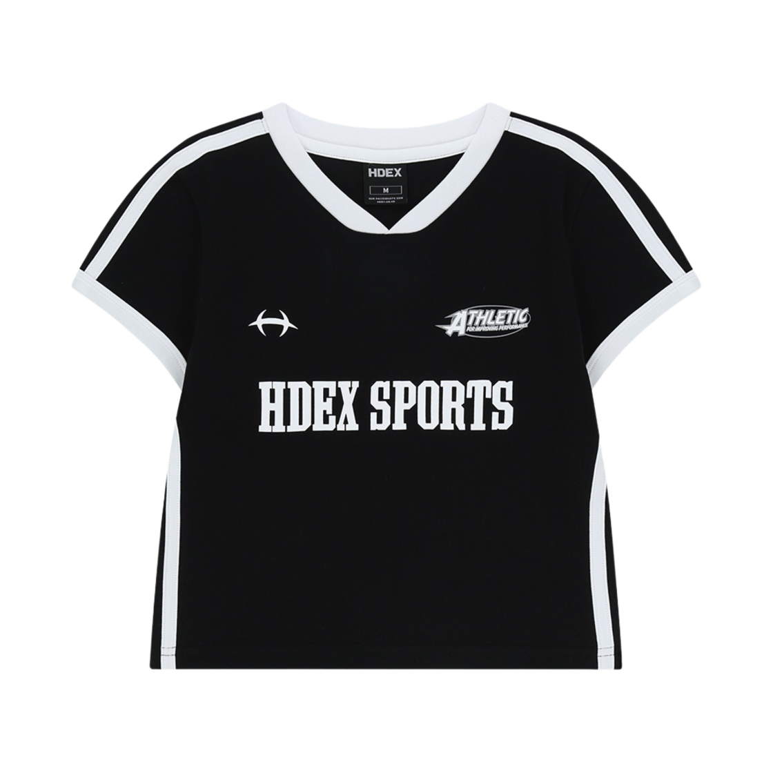 에이치덱스 우먼스 스포티 링거 브이넥 숏 슬리브 블랙