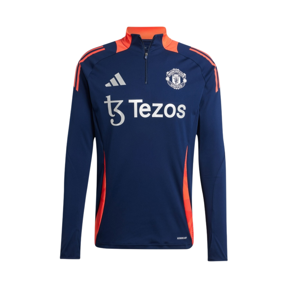 아디다스 맨체스터 유나이티드 티로 24 트레이닝 탑 나이트 인디고 브라이트 레드 - KR 사이즈(Adidas Manchester United Tiro 24 Training Top Night Indigo Bright Red - KR Sizing)