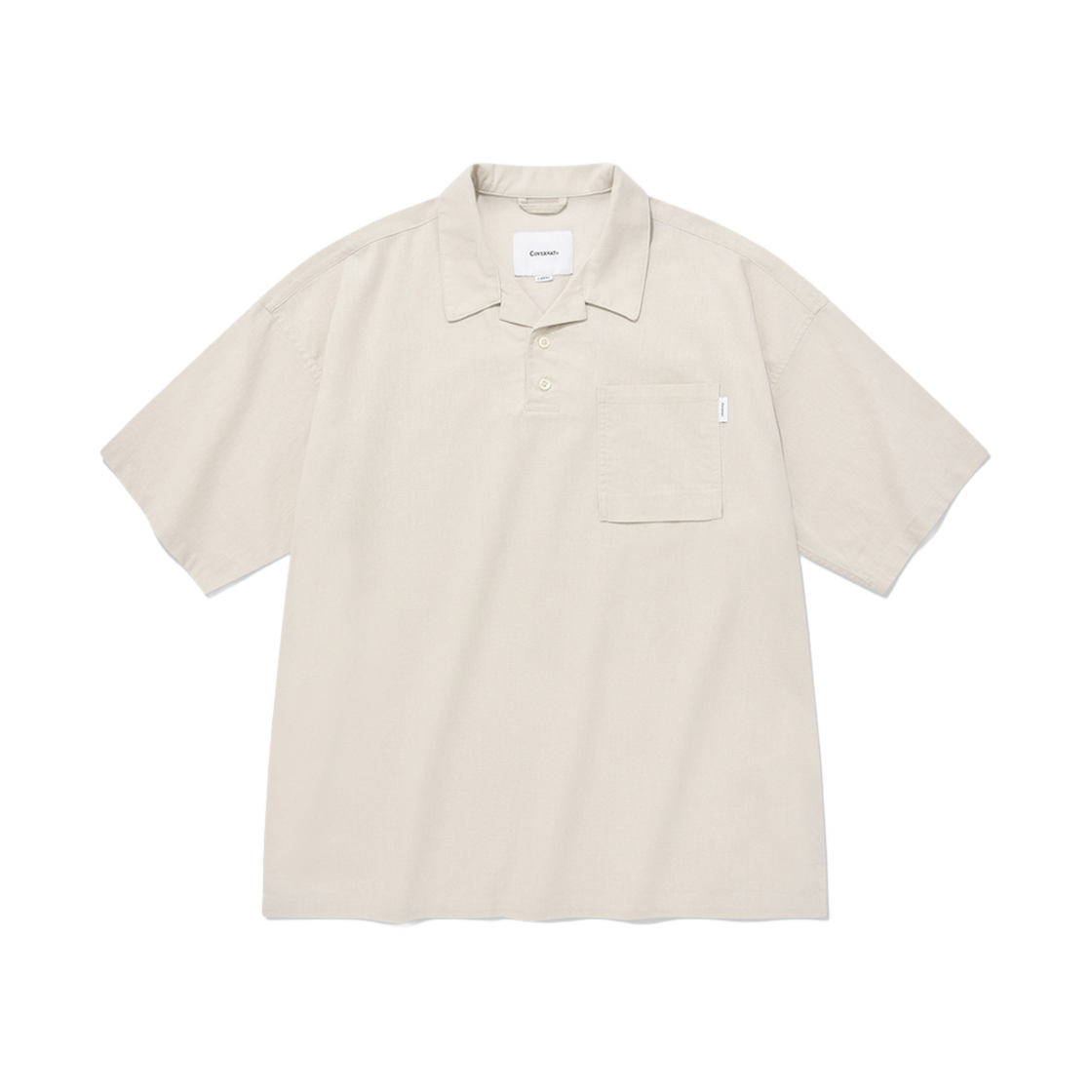 커버낫 린넨 풀오버 하프 셔츠 아이보리(Covernat Linen Pullover Half Shirt Ivory) - 1