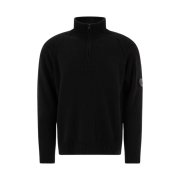 C.P. Company Half Zipped Sweater With Lens Detail Black - 24FW