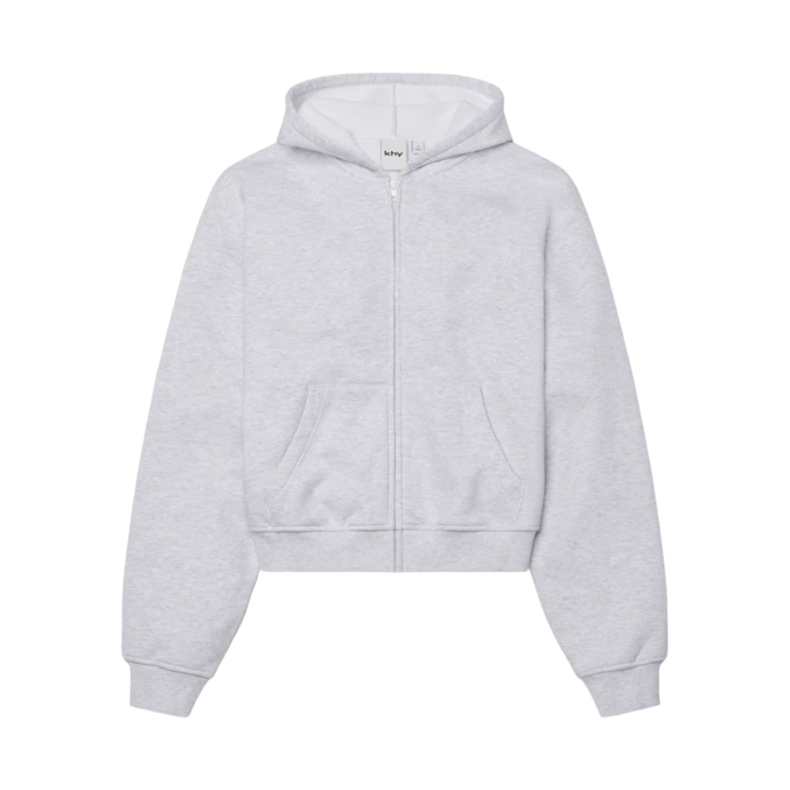 (W) 카이 플리스 후드 집업 라이트 헤더 그레이((W) Khy Fleece Zip Hoodie Light Heather Grey)