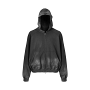 Farfromwhat Far Washed Hoodie Zip Up Black