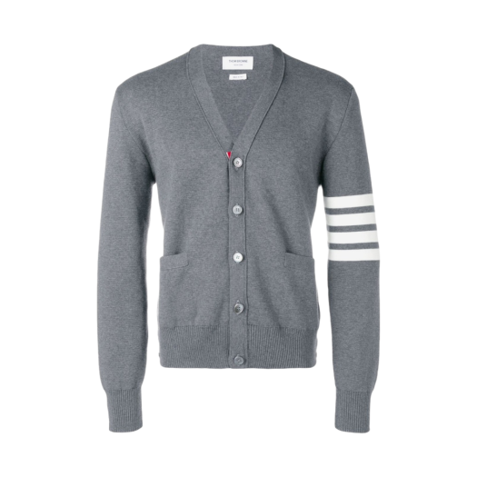 MKC171A-00219-035 Thom Browne Milano Stitch 4-Bar Cardigan Medium Grey