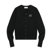 MUCENT Marais 7 Button Crop Henry Neck Cardigan Black