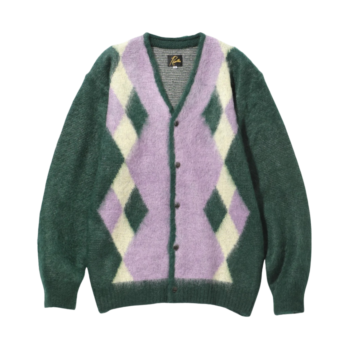 LQ272 Needles Mohair Cardigan Diamond Green