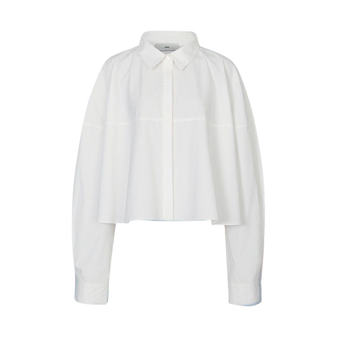 DQ2WB007 Leha Women Caro Flared Cotton Shirts White