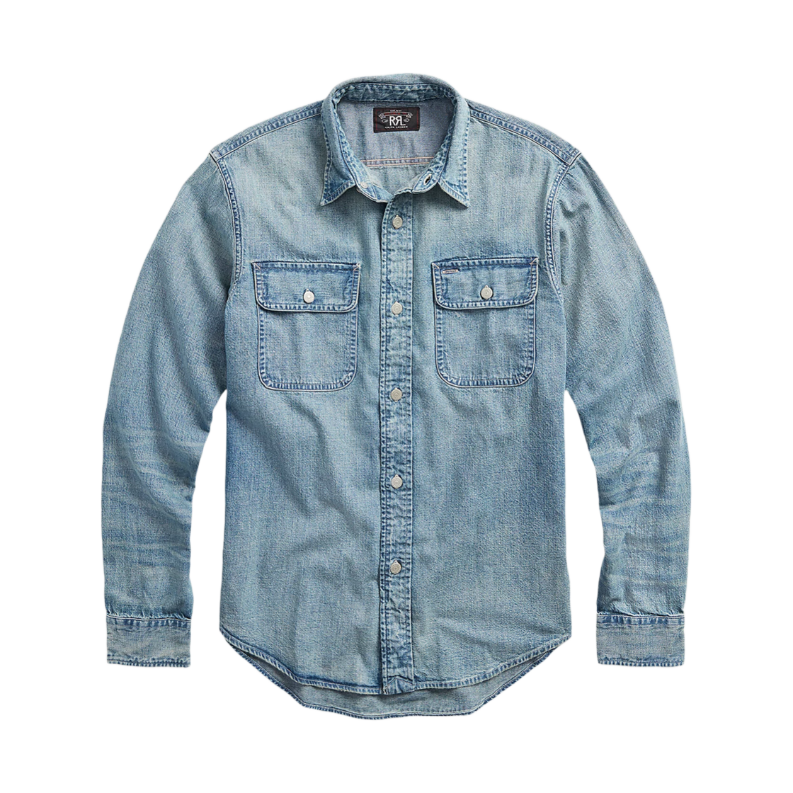620708 Double RL Indigo Denim Work Shirt Clearfield Wash