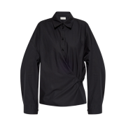(W) Lemaire Straight Collar Twisted Shirt Jet Black