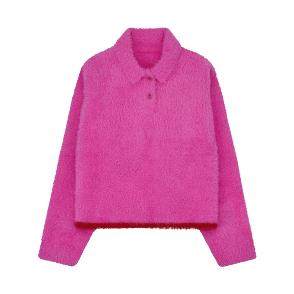 (W) 자크뮈스 르 폴로 네브 플러피 롱 슬리브 폴로 핑크
