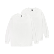 Gildan Heavy Ultra Cotton Long Sleeve T-Shirt White (2Pack)