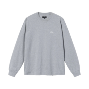 Stussy Overdyed Stock Logo LS T-Shirt Grey Heather