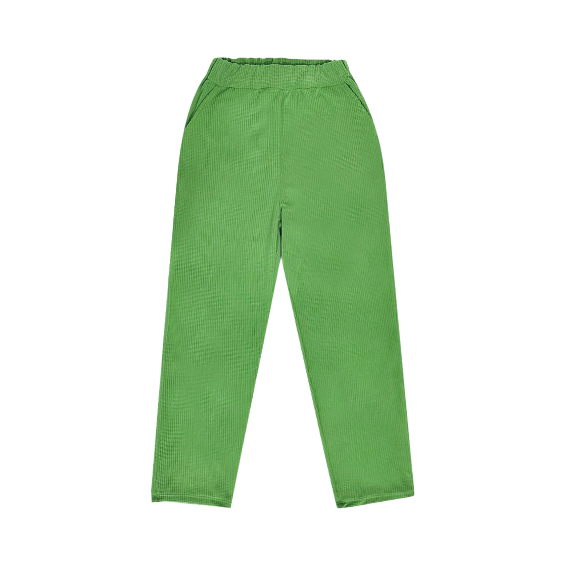 A-CRP-GR-M Aone Corduroy Ribbed Elastic Pajama Pants Green