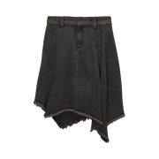 (W) Matin Kim Unbalanced Denim Skirt Brown