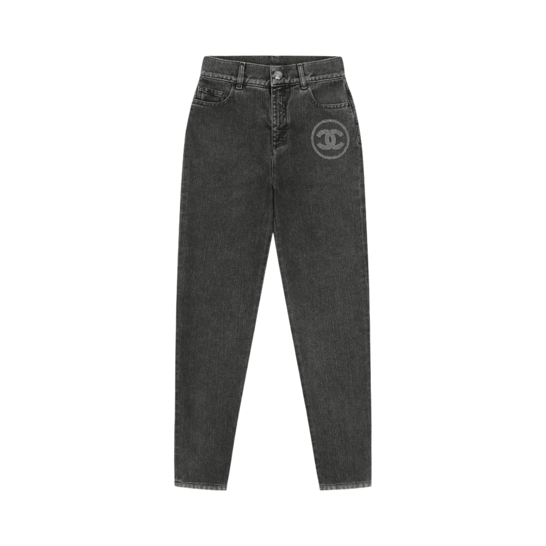 P74150-V65658-NL656 (W) Chanel Plain Logo Jeans Charcoal