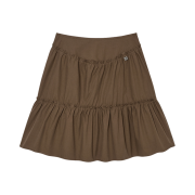 (W) Glowny Tia Double Layered Ruffle Skirt Brown