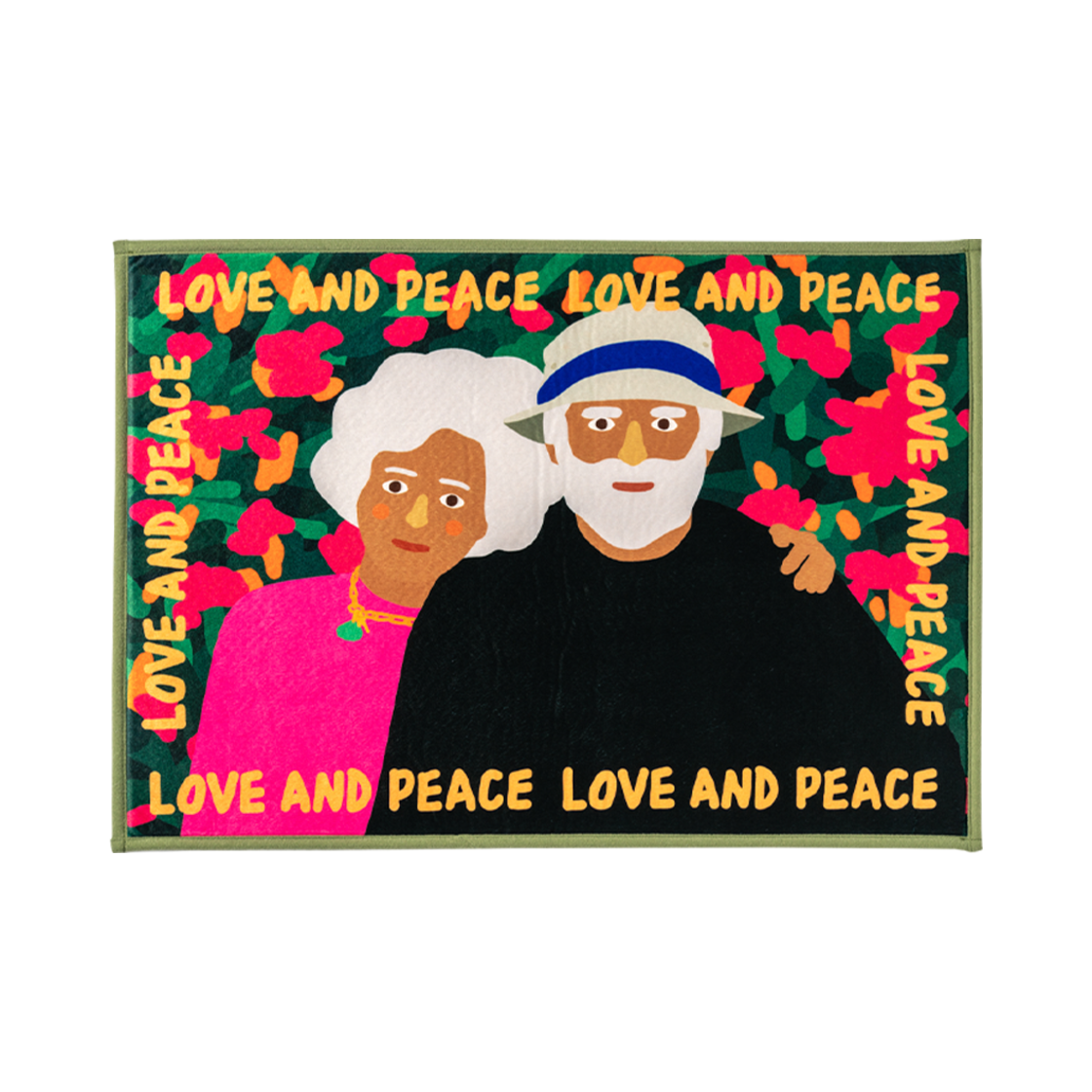ARTBGRT0034 Print Bakery Greta Frieden, Love And Peace Mat