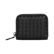 Bottega Veneta Zip Around Coin Purse Black