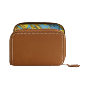 Hermes Silk'In Compact Wallet Epsom & Gold Jaune Citron Celeste
