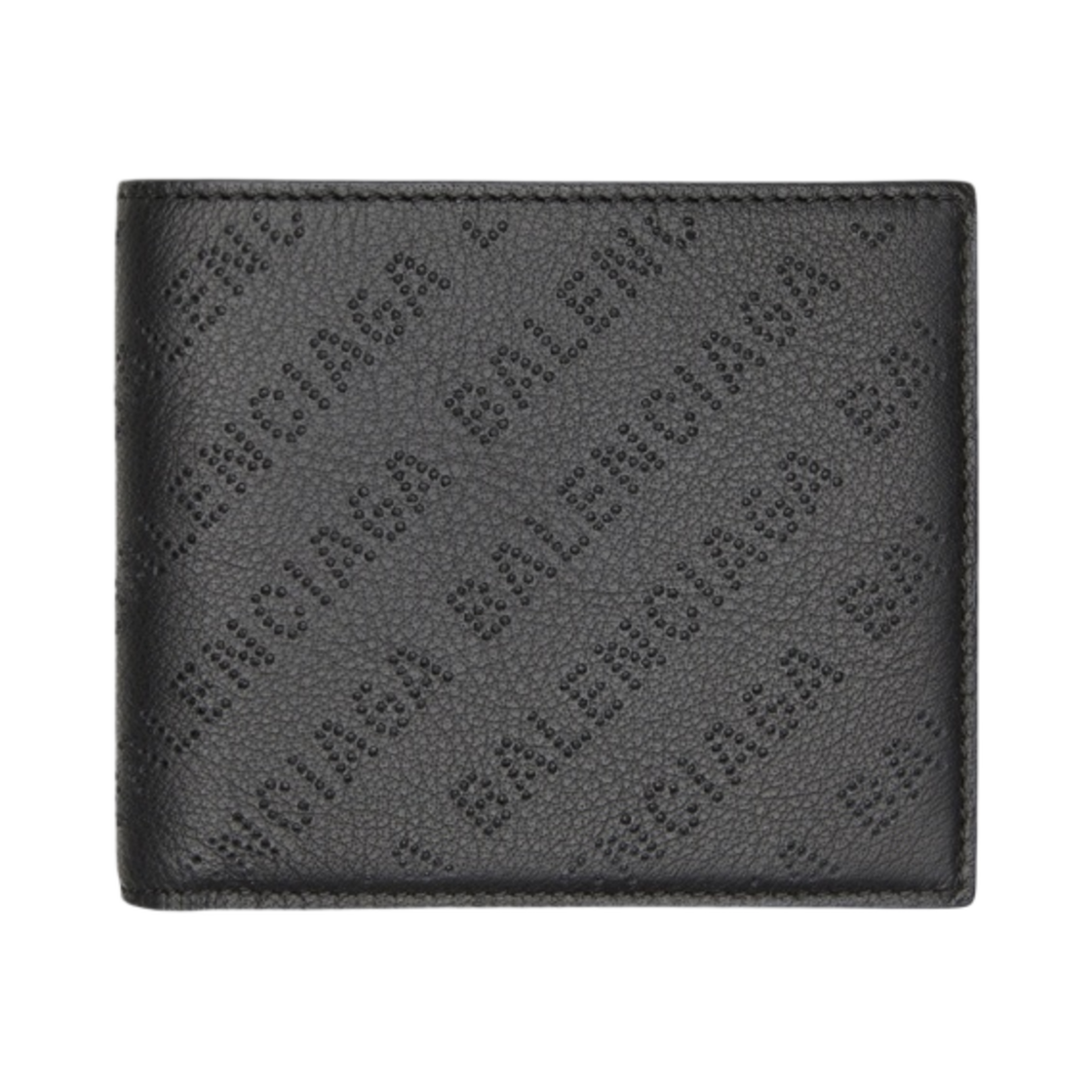 594315D6WZN1000 Balenciaga Logo Perforated Cash Square Folded Coin Wallet Black