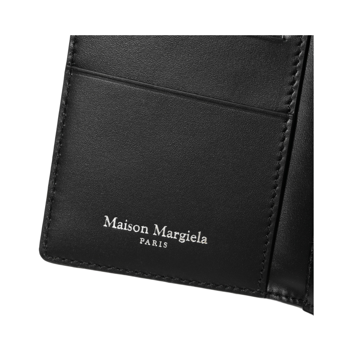 Maison Margiela Leather Bi-Fold Card Holder Blackカード入れ Maison Margiela Leather Money Bi-fold Wallet Card Case Black