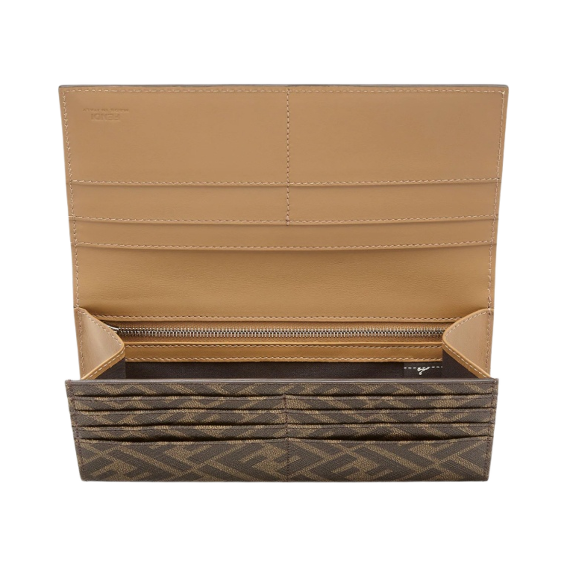 펜디 FF 모티프 패브릭 장지갑 브라운(Fendi FF Motif Fabric Continental Wallet Brown) - 3