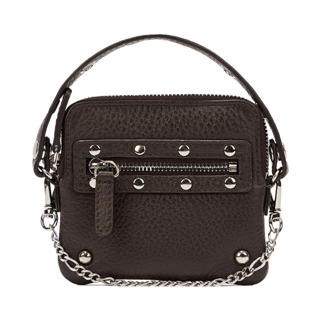다이닛 스터드 크로스 체인 월렛 다크 브라운(Deinet Stud Cross Chain Wallet in Dark Brown)