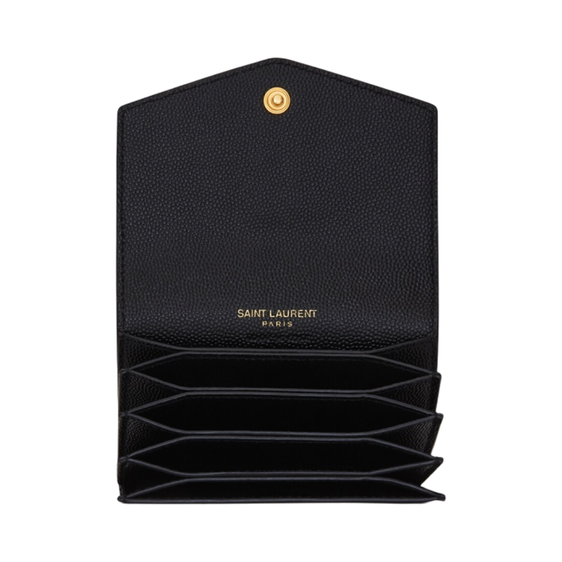 생로랑 그랑 드 뿌드르 엠보스드 레더 업타운 비즈니스 카드 케이스 블랙(Saint Laurent Uptown Business-Card Case in Grain de Poudre Embossed Leather Black) - 2