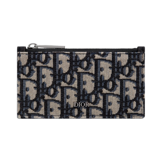 2ESBC250YSE-H05E Dior Zipped Card Holder Beige & Black Dior Oblique Jacquard