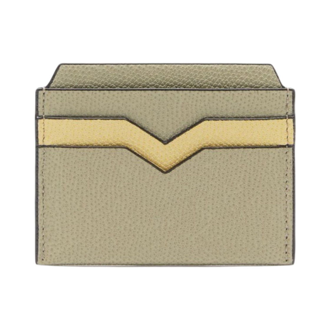 SGNL0077028L99VRJV Valextra 4CC Card Case Tundra Green Vanilla Yellow