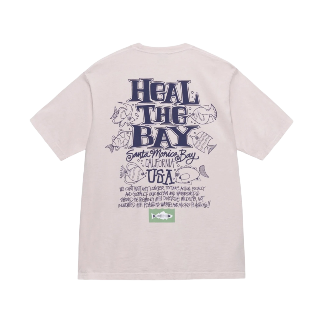 스투시 힐 더 베이 오션 피그먼트 다이드 티셔츠 블러쉬(Stussy x Heal The Bay Ocean Pigment Dyed T-Shirt Blush) - 1
