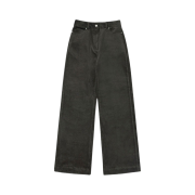 Siyazu SIPT7056 High Waist Corduroy Pants Charcoal Brown