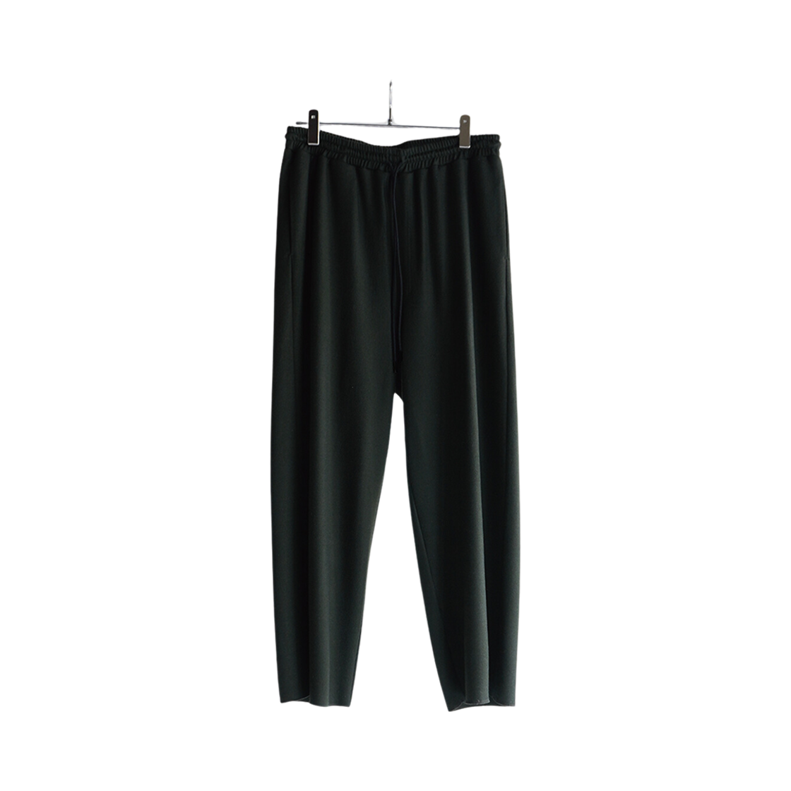 ANC-PT34-B Ancellm Wool Jersey Straight Pants Green