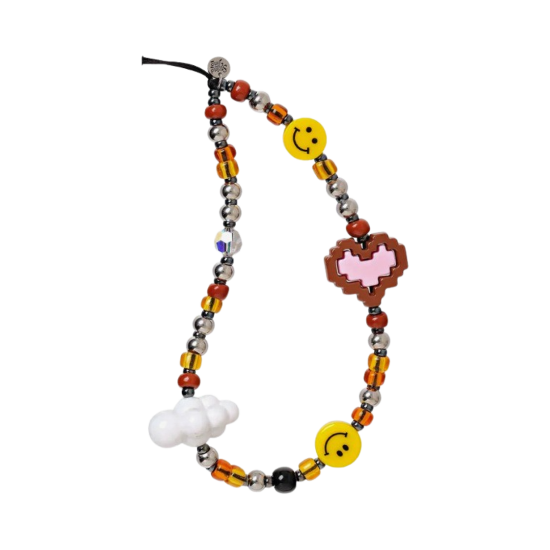 스트링 팅 픽셀 러브 카라멜 리스틀릿 폰 스트랩(String Ting Pixel Love Caramel Wristlet Phone Strap)