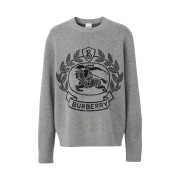 Burberry EKD Wool Jacquard Oversized Sweater Dark Thunder Grey