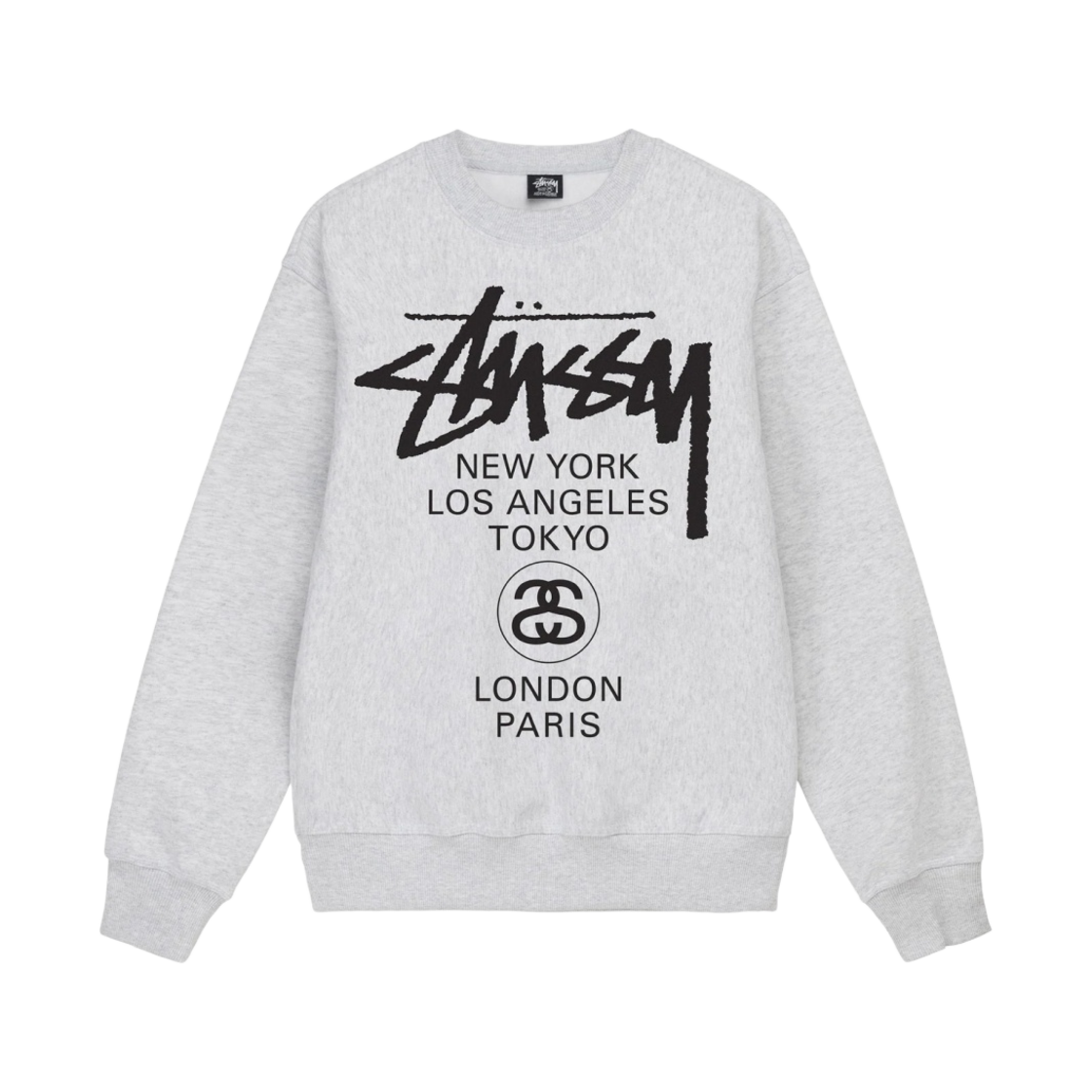 스투시 월드투어 크루넥 애쉬 헤더 2022