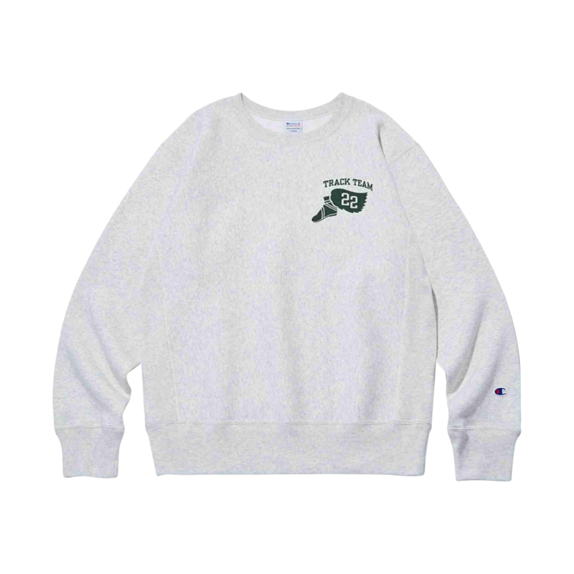 챔피온 x 디스이즈네버댓 리버스 위브 블루 택 스웨트셔츠 크림(Champion x thisisneverthat Reverse Weave Blue Tag Sweatshirt Cream)
