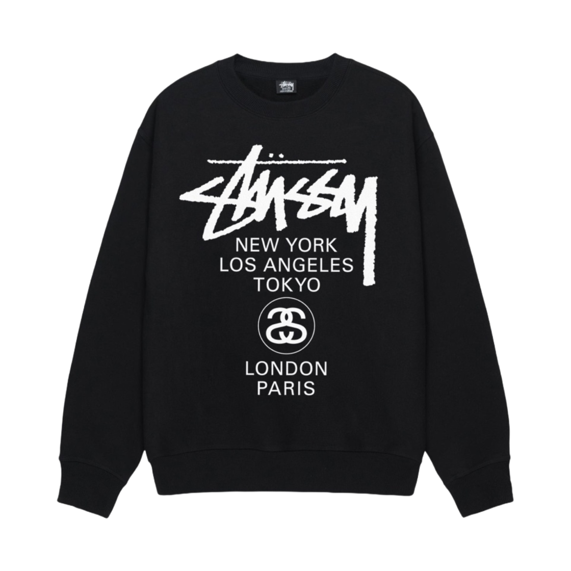 스투시 월드투어 크루넥 블랙 2021 | Stussy | KREAM